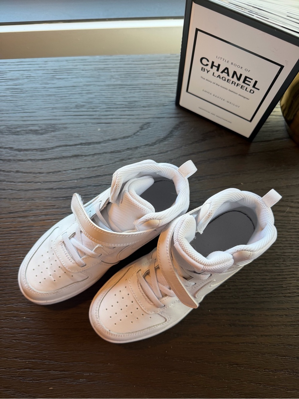 Nike Court Borough Mid 2 Triple White High Tops – Kids Size 3Y